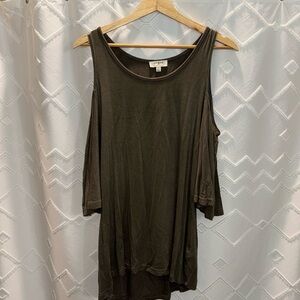 Off the shoulder green top